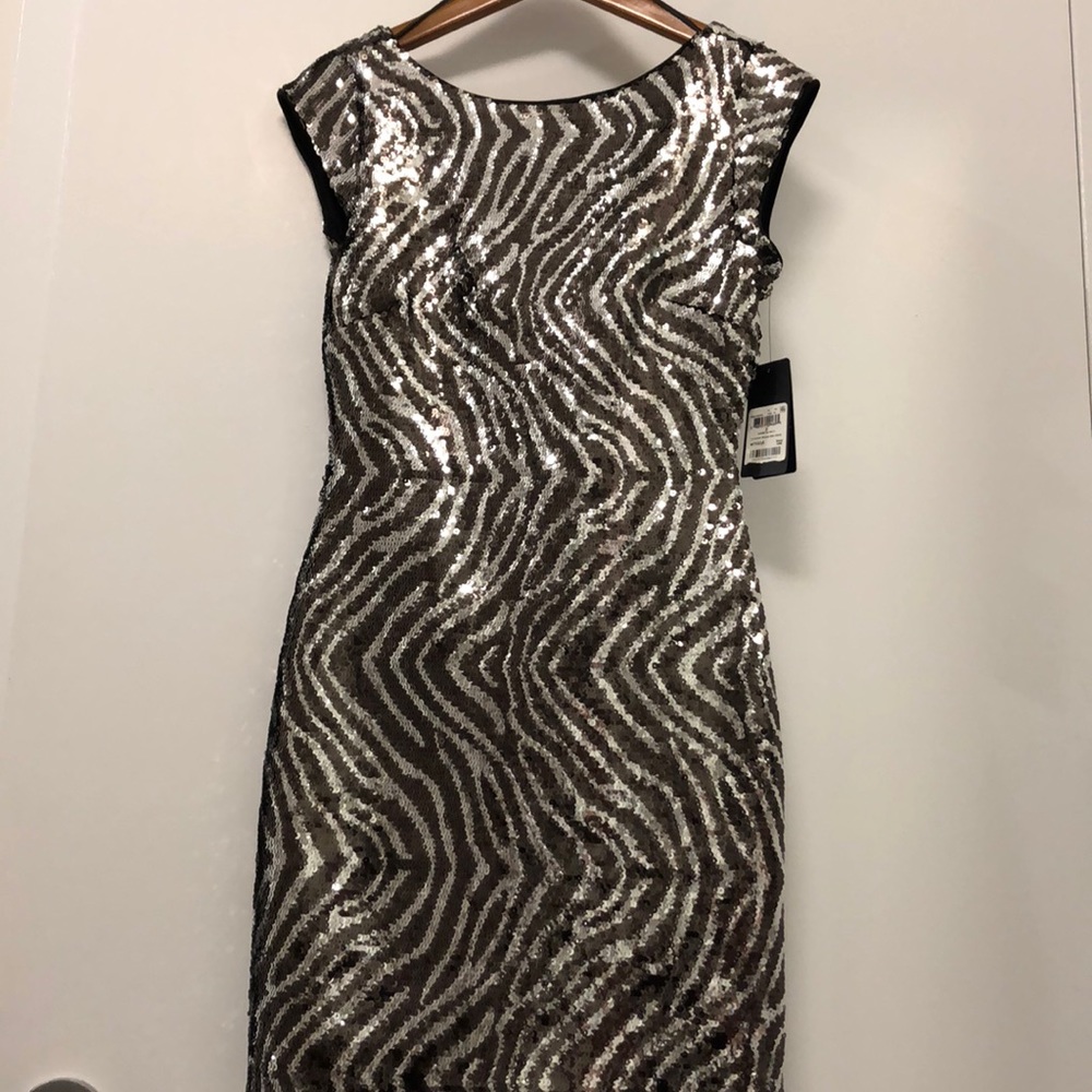 GUESS Zebra Sequin Mini Dress